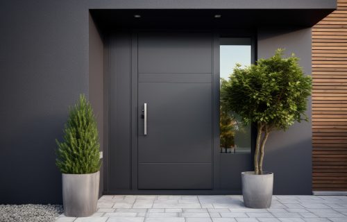 New front door in anthracite grey